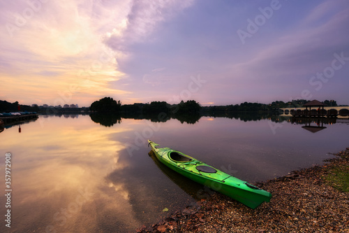 Sunset in Putrajaya wetland park, malaysia