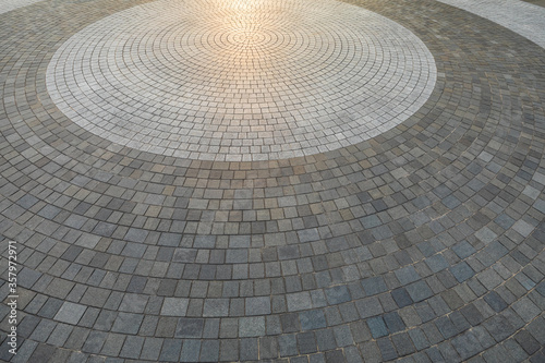 Top view of round square floor.