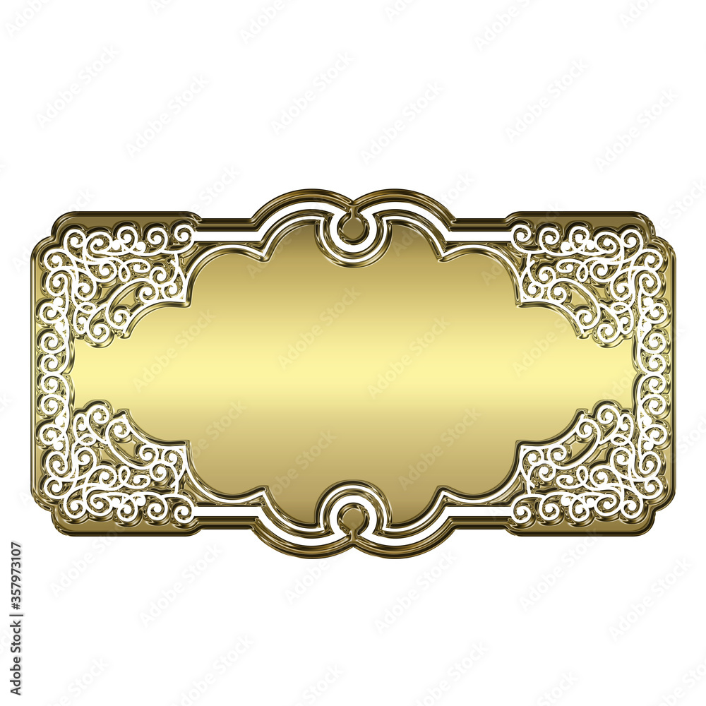 グラフィックイラスト素材バロック様式 メタリックの質感の美しいラベルデザイン オーナメント飾り罫 Stock Illustration Adobe Stock