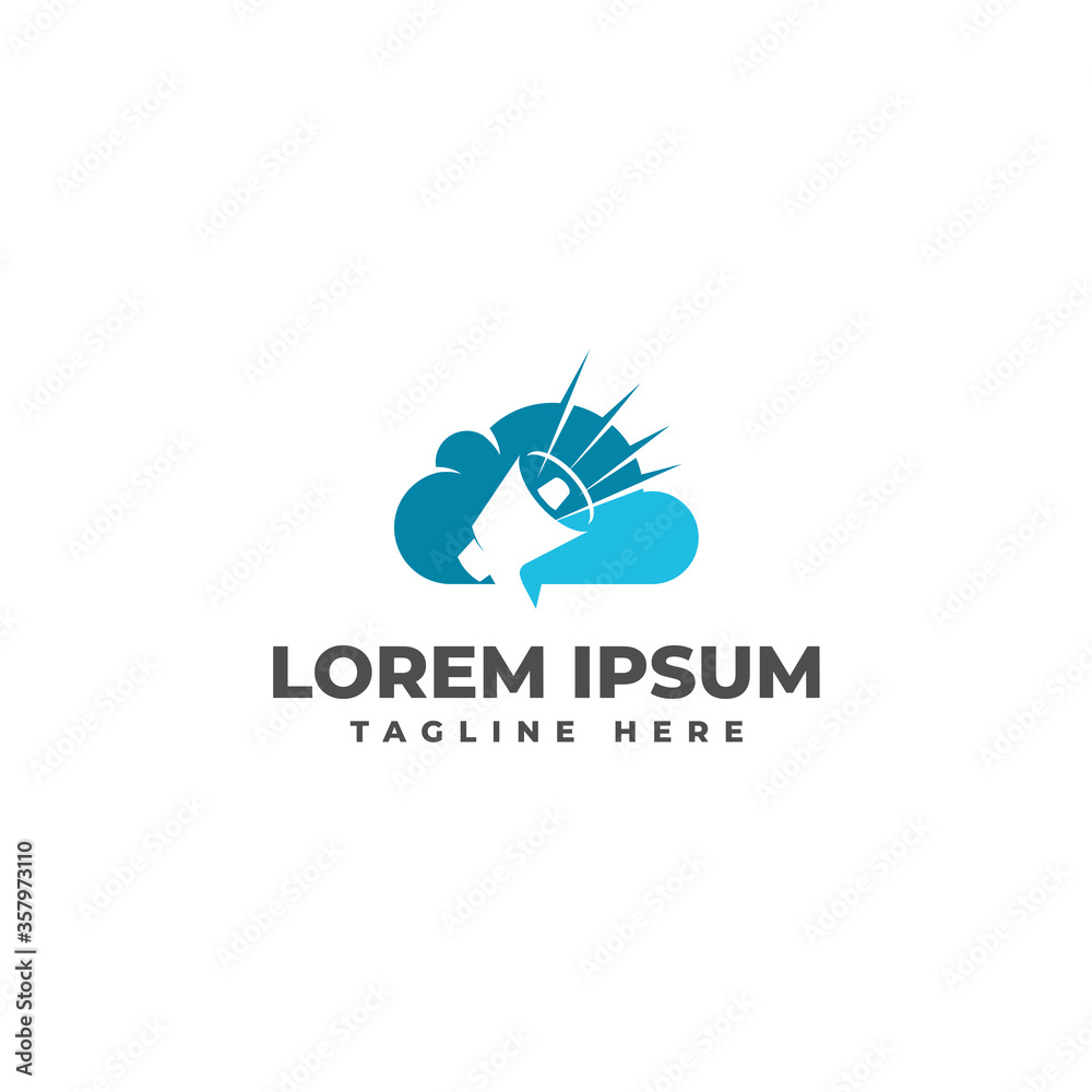 Announcement with Cloud Logo Vector Icon Illustration Announcement with Cloud Logo Vector Icon Illustration