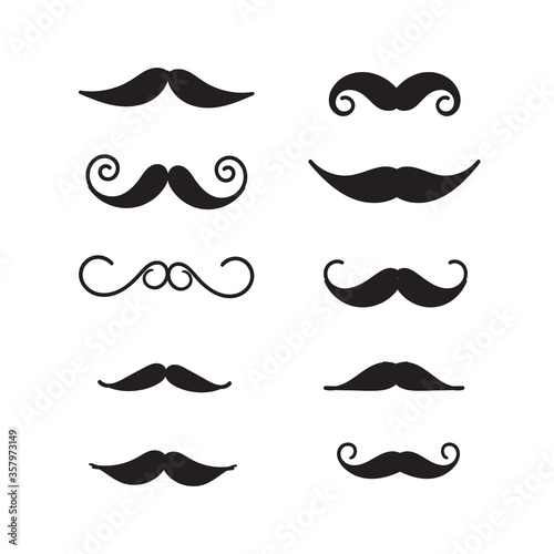 hand drawn mustache icon illustration doodle style vector