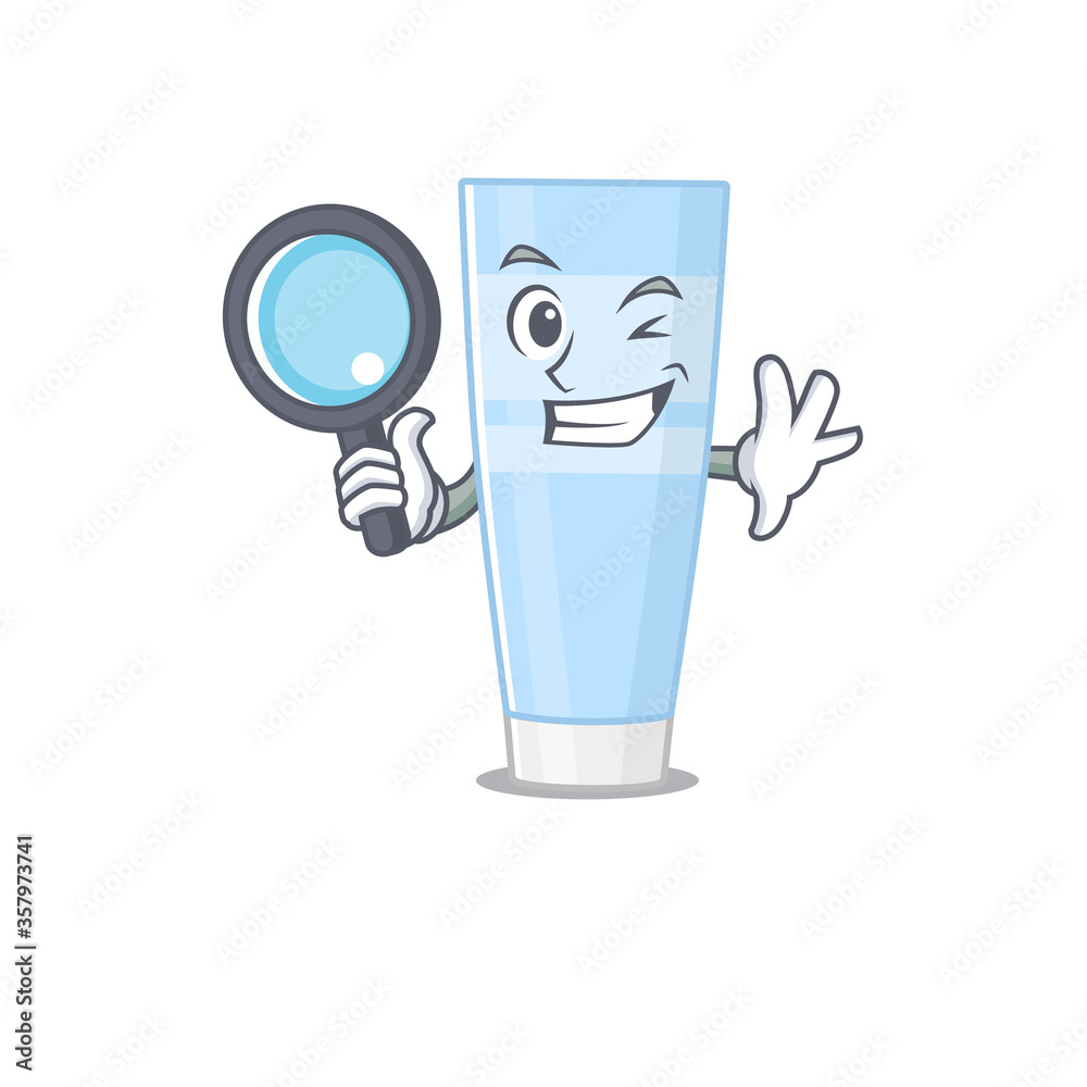 cartoon picture of eye cream Detective using tools