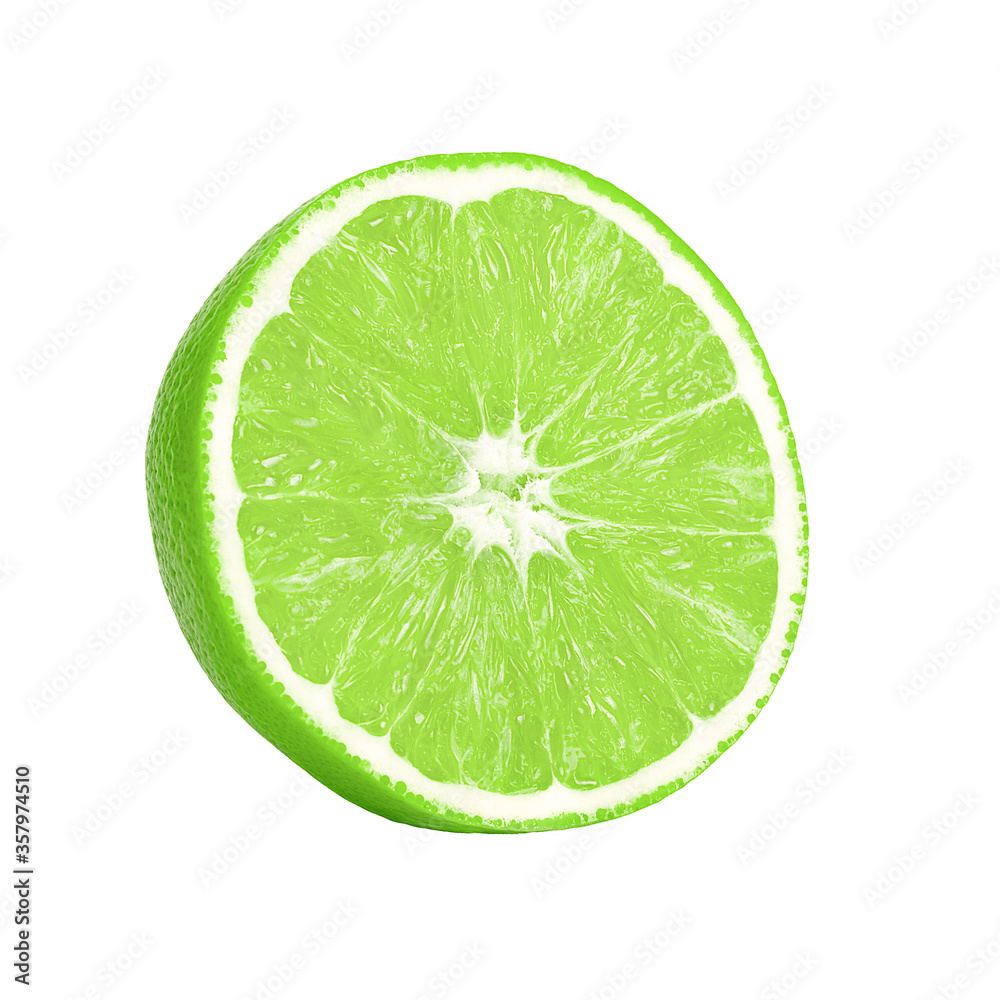 Isolated lime. One half ripe lime isolated on a white background. Isolated lime. One half ripe lime isolated on a white background.