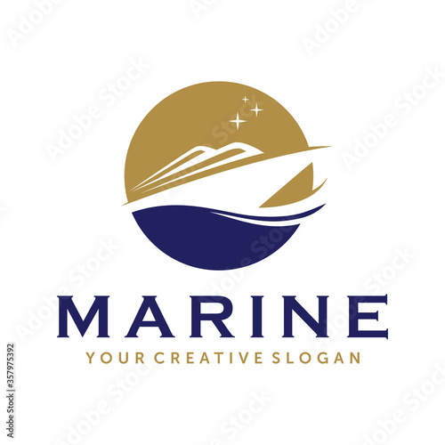 Ship, Cruise and Marine Logo Vector