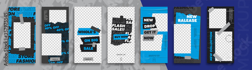 Trendy editable Instagram Stories template. Design  for social media. Flash Sale