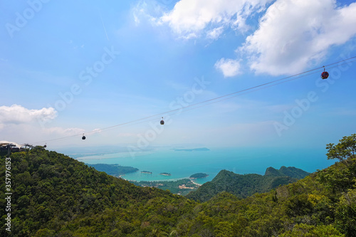 Beautiful panorama view of Langkawi island from sky bridge, Langkawi Malaysia