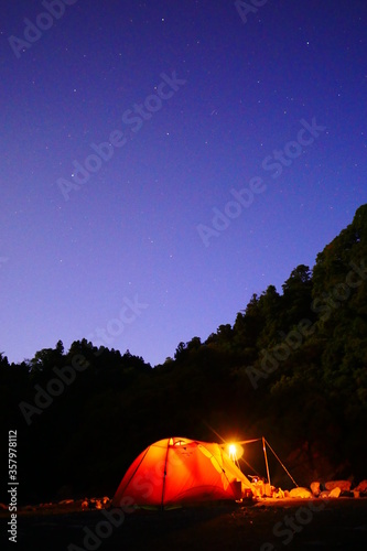 tent at night