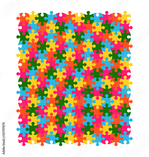 Colorful autism awareness puzzle background vector
