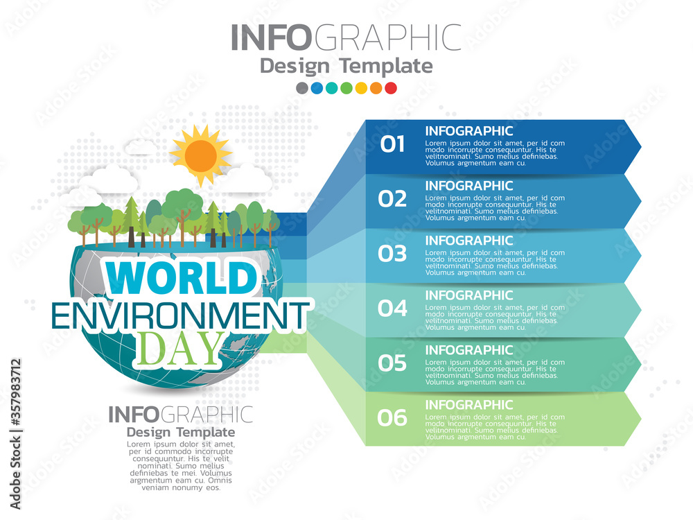 Obraz premium Infographic template in ecology concept. World environment concept.