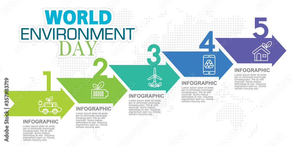 Infographic template in ecology concept. World environment concept.