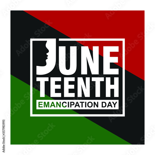 Juneteenth. June 19, 1865. Freedom, Emancipation, and Independence Day Ceremonial. Design of Banner and Flag. Vector logo Illustration.