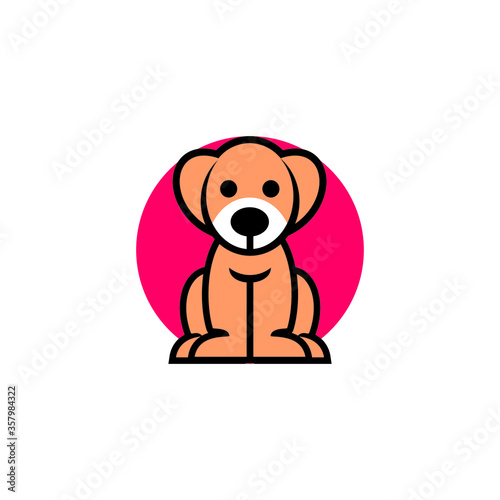 Dog Logo Cartoon Character. Logo template made on Animals or 
pets theme with simple contents. Unique cartoon design for blog, 
hotel, pet shop, veterinary clinic, etc