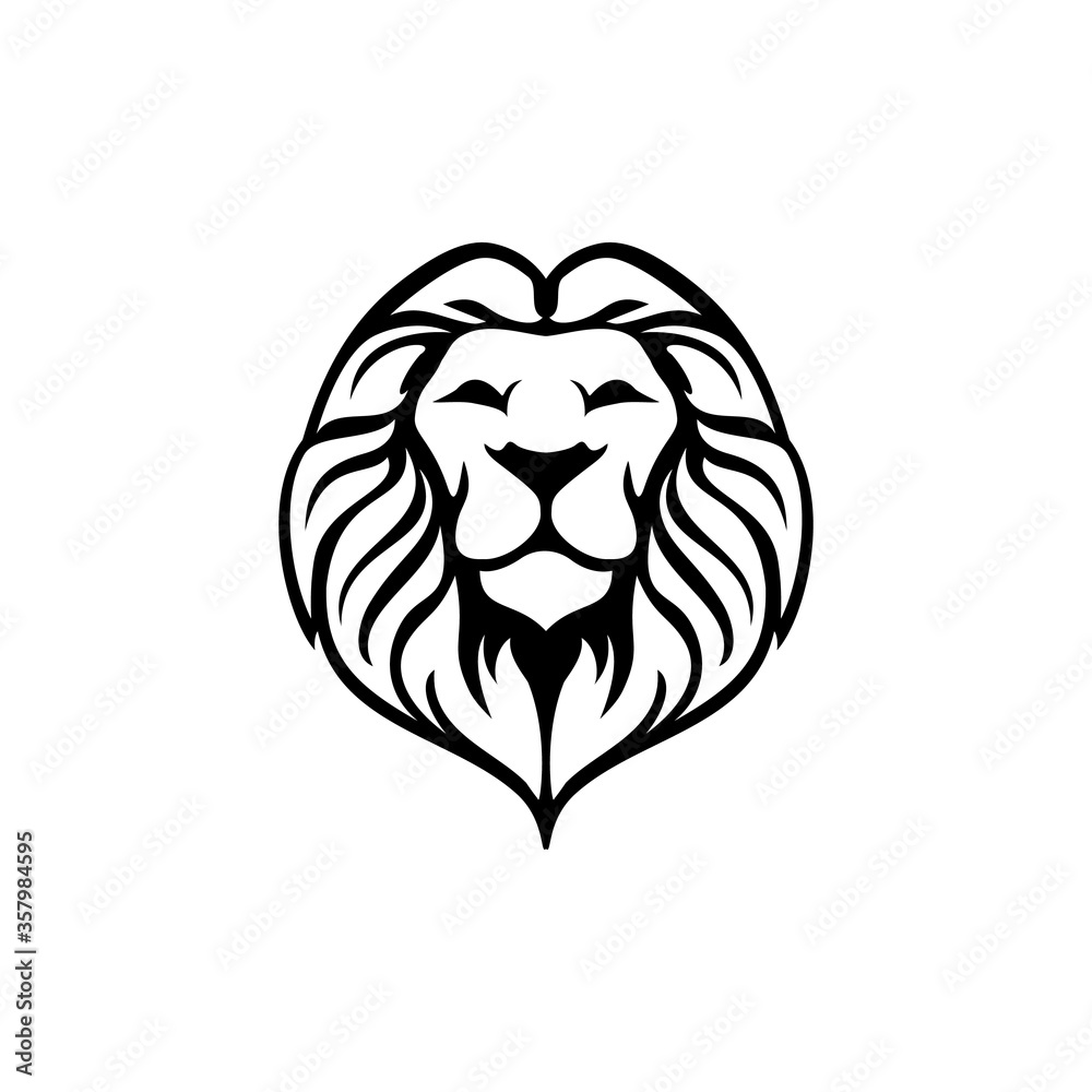 Lion Head logo, Vector Illustration, simple flat style for your company logo Lion Head logo, Vector Illustration, simple flat style for your company logo