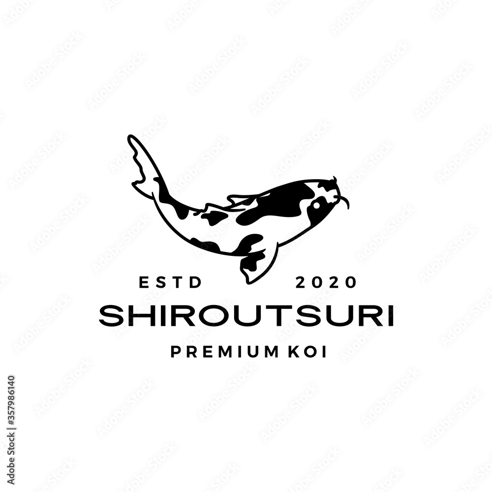 Fototapeta premium shiro utsuri koi fish logo vector icon illustration