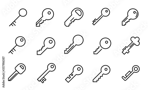 Premium set of key line icons.