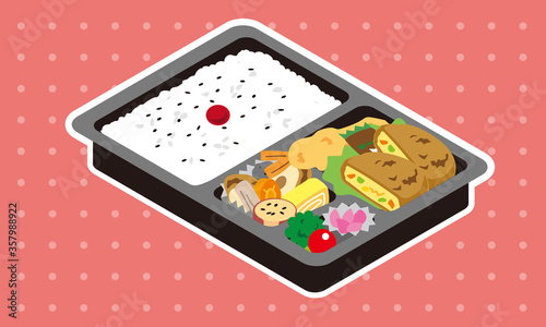 持ち帰り販売のコロッケとエビフライ弁当