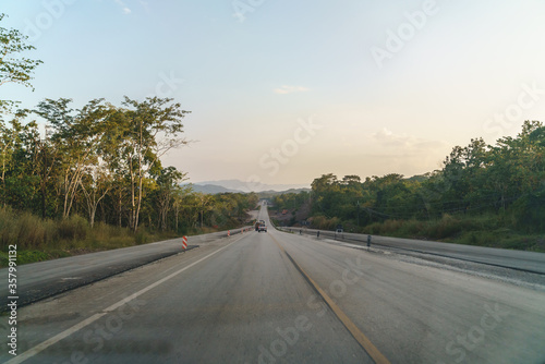 Road construction site in Asian country © bonnontawat