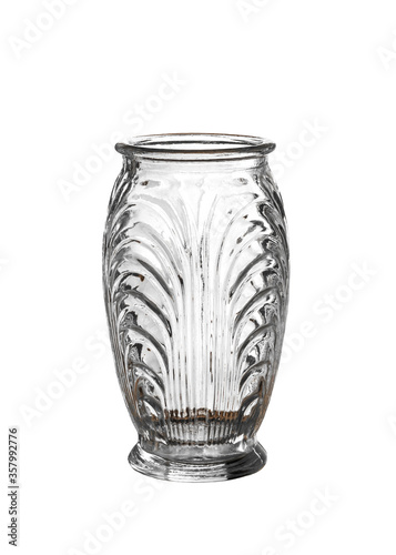 Ancient glass vase isolated on white background