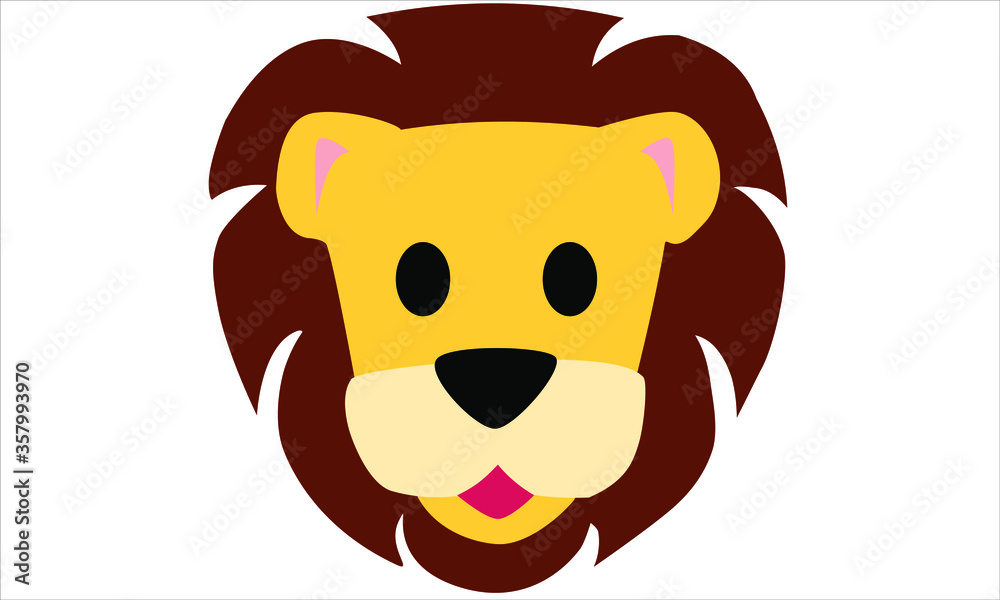 Obraz premium flashcard lion cartoon character