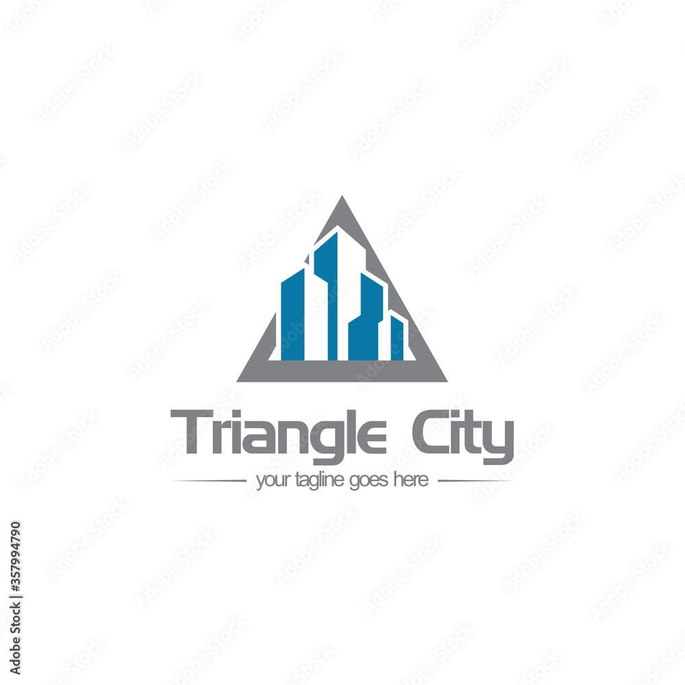 triangle city home house real estate company logo