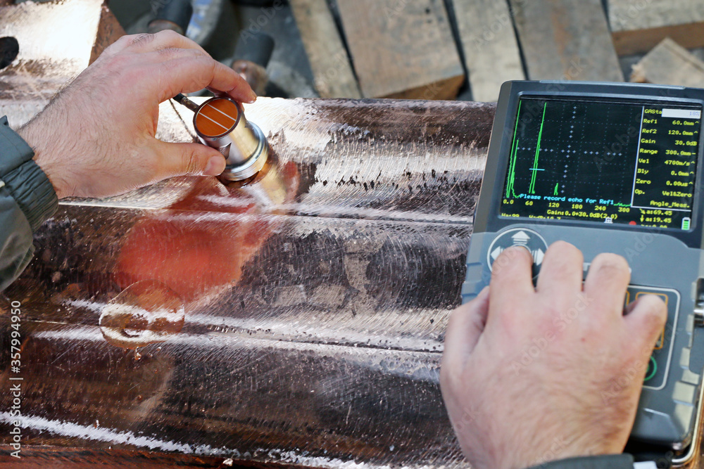 Ultrasonic or ultrasound testing to copper casting material. A common