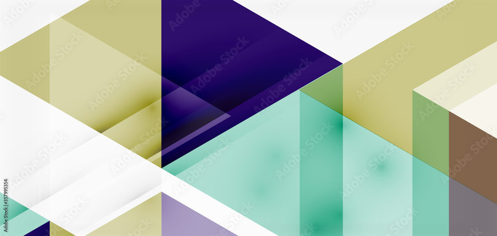 Geometric abstract background, mosaic triangle and hexagon shapes. Trendy abstract layout template for business or technology presentation, internet poster or web brochure cover, wallpaper