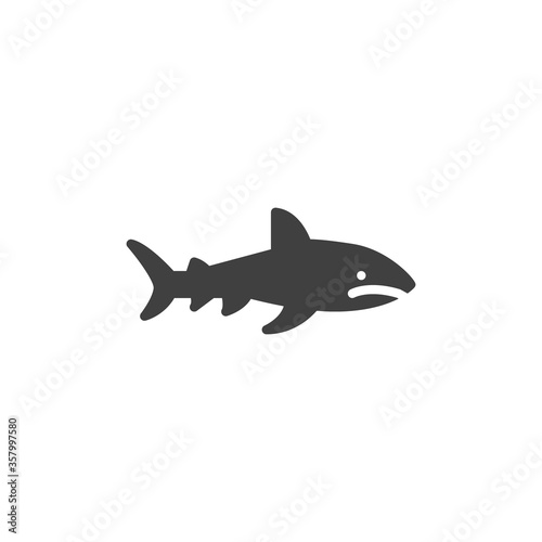 Shark fish vector icon. filled flat sign for mobile concept and web design. Marine predator shark glyph icon. Symbol  logo illustration. Vector graphics