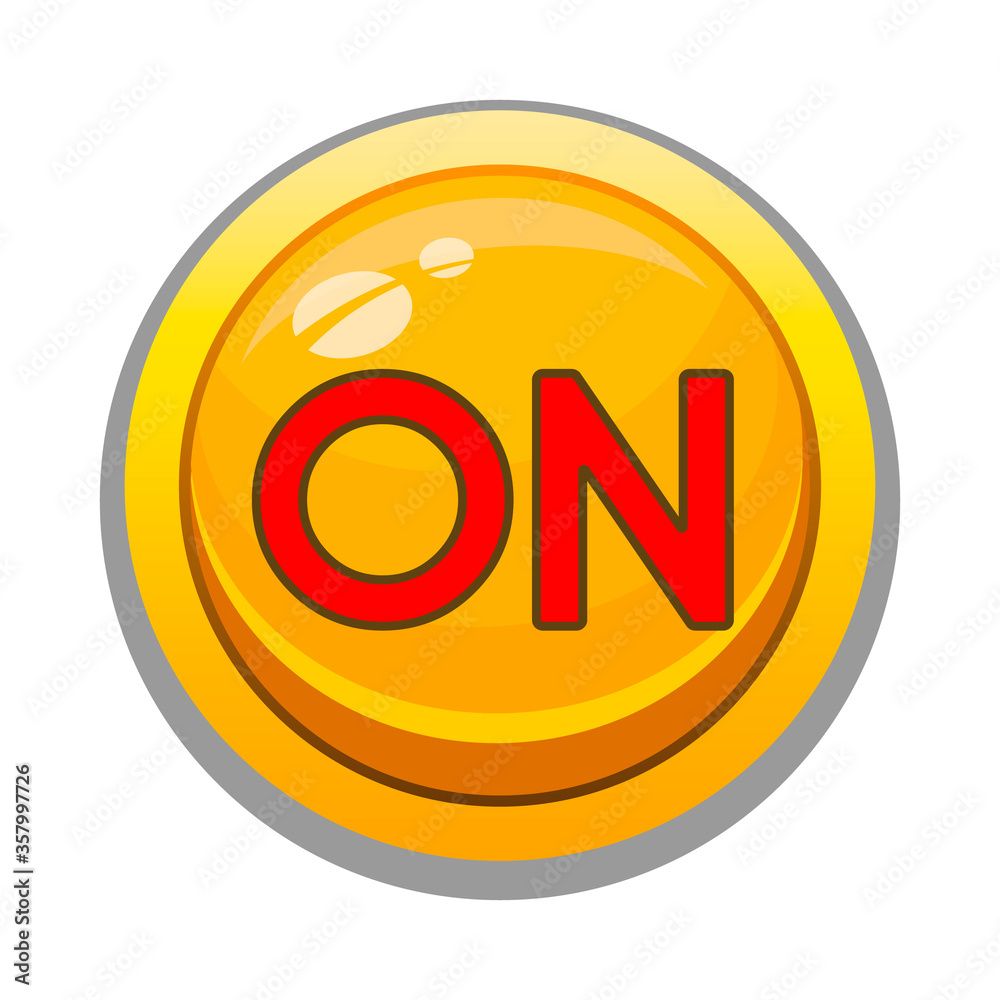 Yellow button. Vector icons. For applications, sites. Round shape. On Yellow button. Vector icons. For applications, sites. Round shape. On