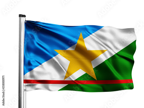 Roraima flag. One of the states of Brazil. White Background. photo