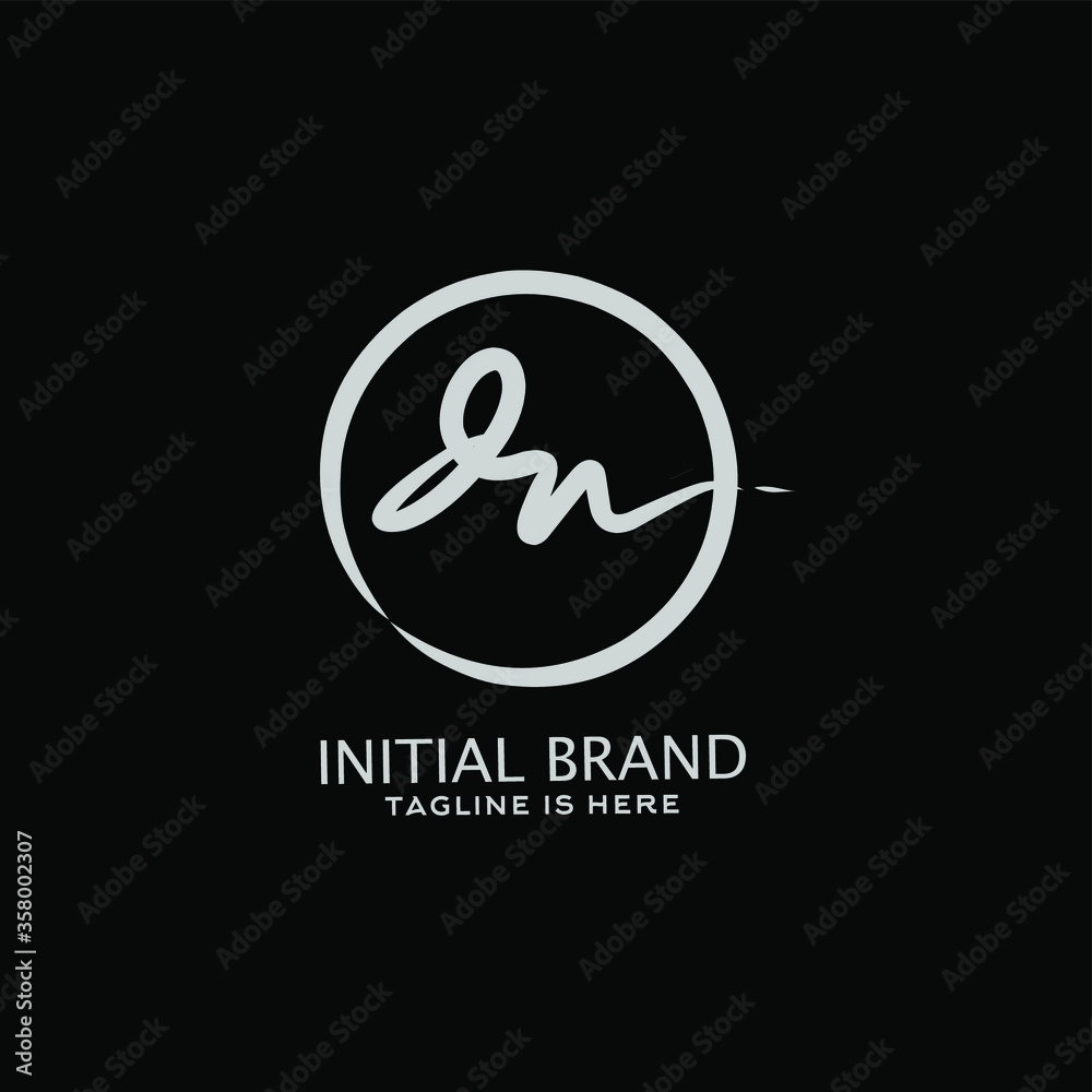 dn initial handwriting logo vector dn initial handwriting logo vector