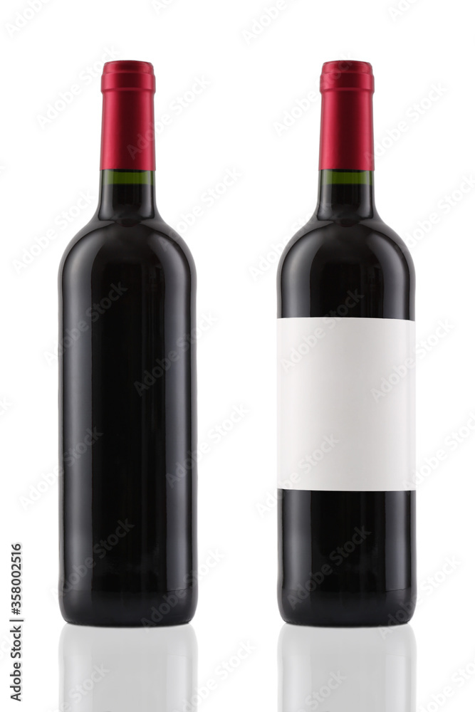 Bottle of red wine isolated on white Bottle of red wine isolated on white