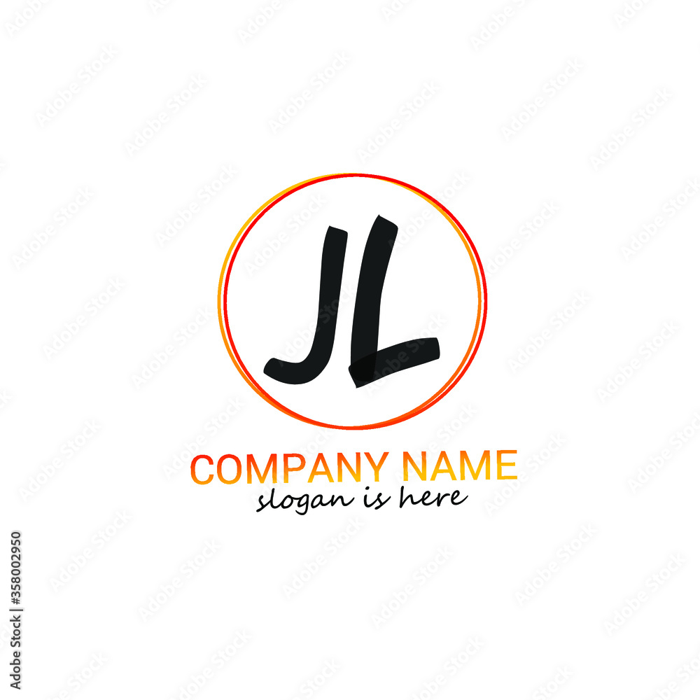 JL initial handwriting logo vector JL initial handwriting logo vector