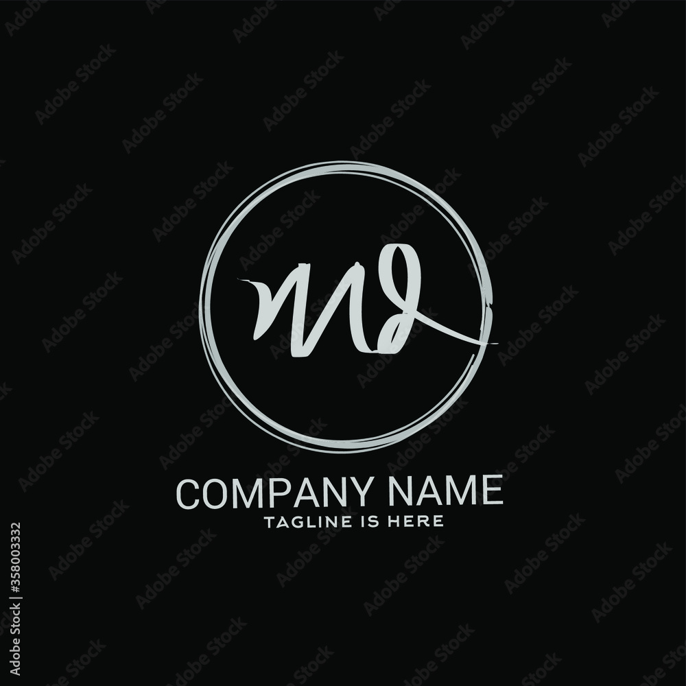 Md initial handwriting logo vector Md initial handwriting logo vector