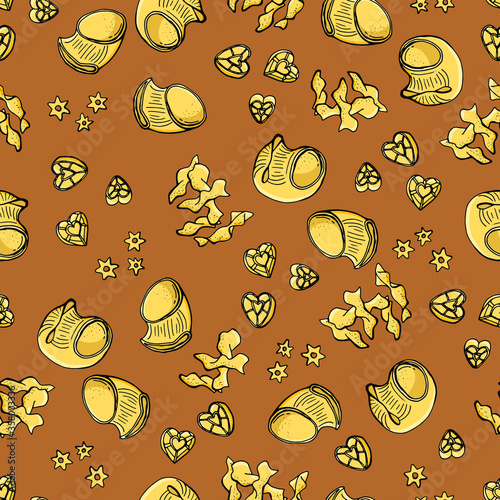 Seamless pasta pattern. Endless patterns for your design.