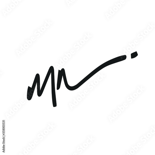 Mn initial handwriting logo vector