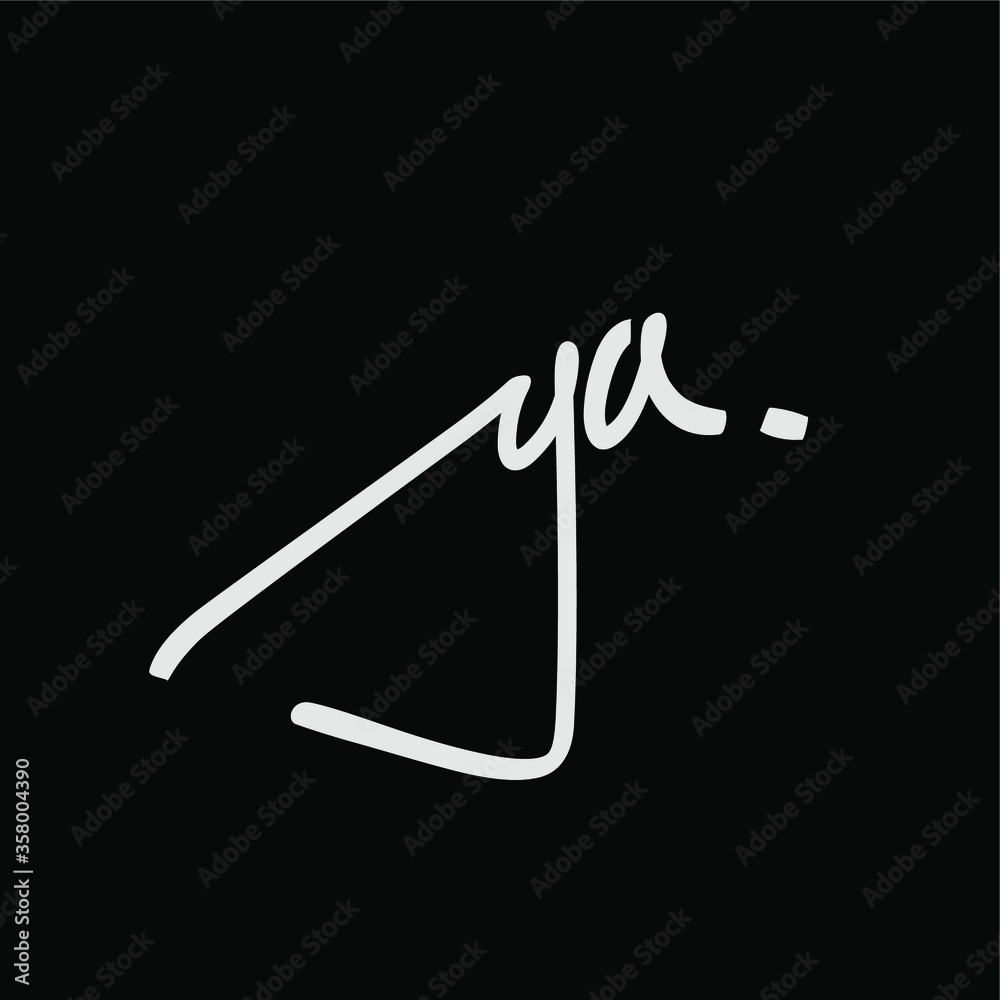 ya initial handwriting logo vector ya initial handwriting logo vector