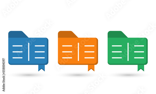 Book book file with a combination of files with books in a flat style, it is suitable for educational logos, book brands, book technology .etc
