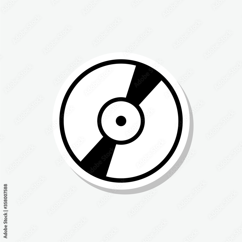CD or DVD sign sticker isolated on gray background CD or DVD sign sticker isolated on gray background