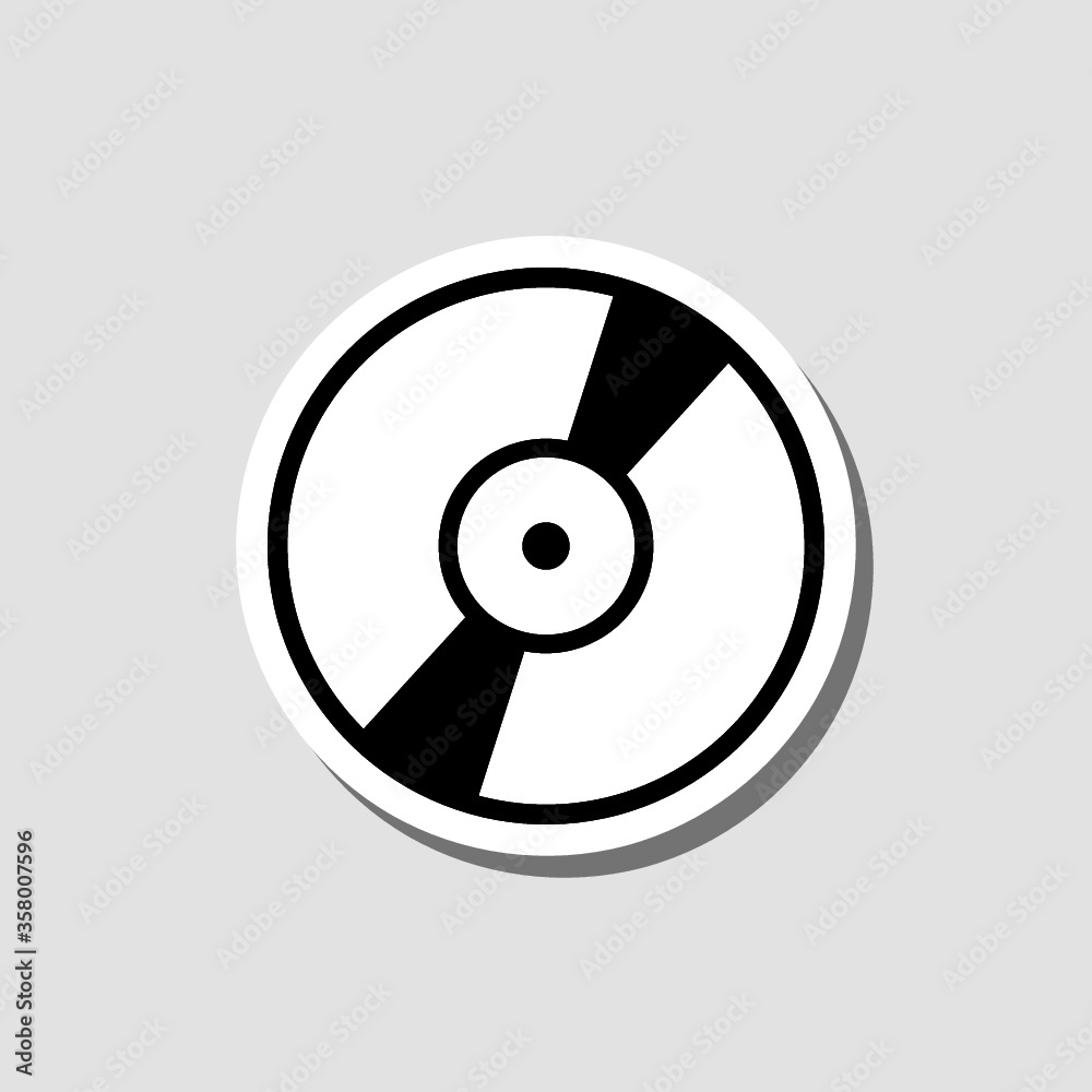 CD or DVD sign sticker isolated on gray background CD or DVD sign sticker isolated on gray background