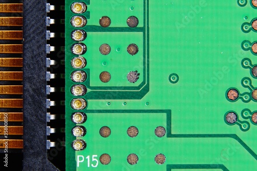 Photography Macro shot of a circuit board for interconnection