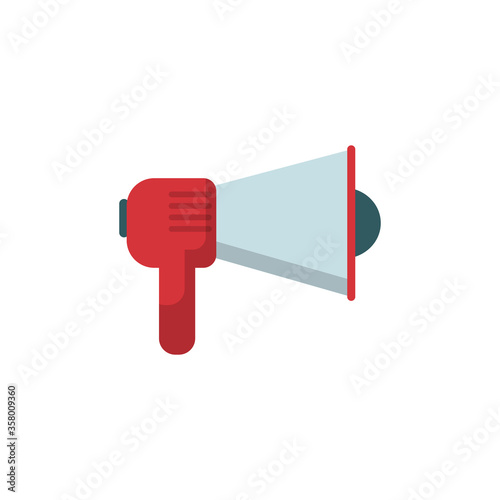 Megaphone, speaker or loudspeaker. News announcement, loud cry of people.