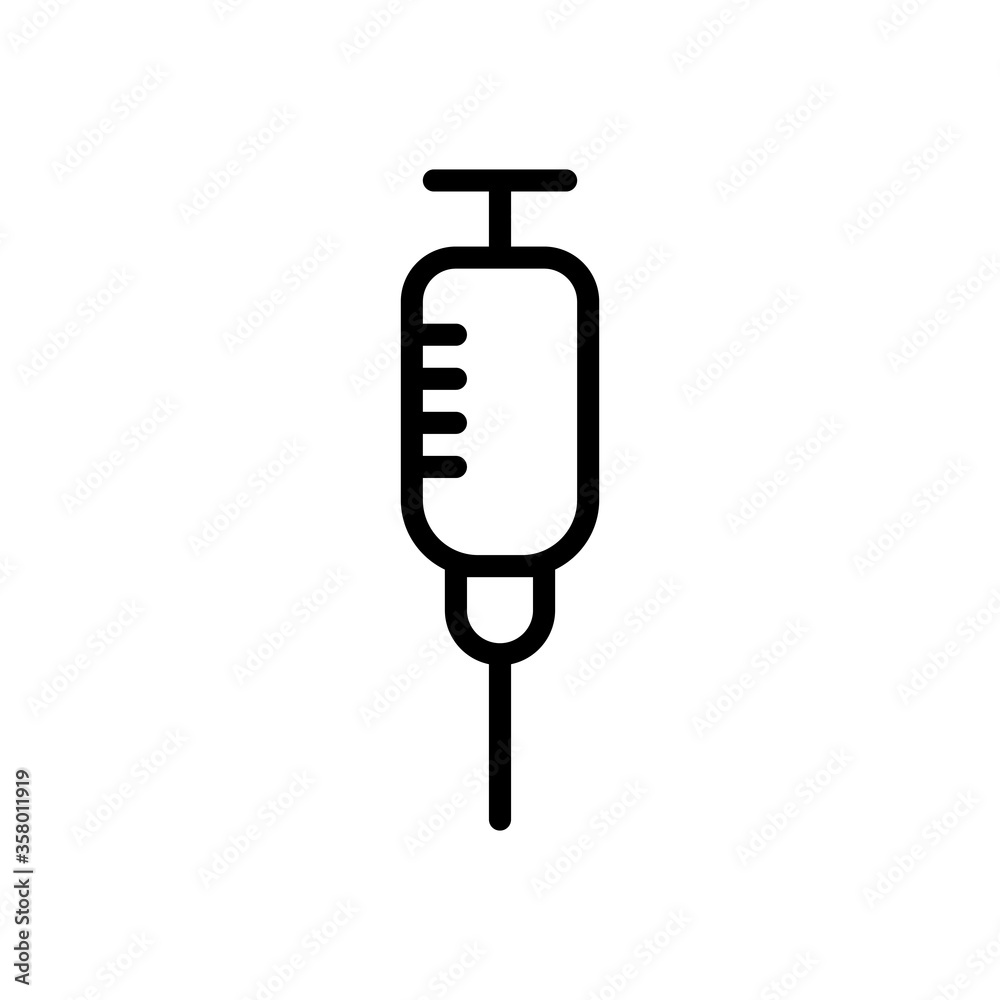 syringe icon in line style isolated on white background. EPS 10 syringe icon in line style isolated on white background. EPS 10