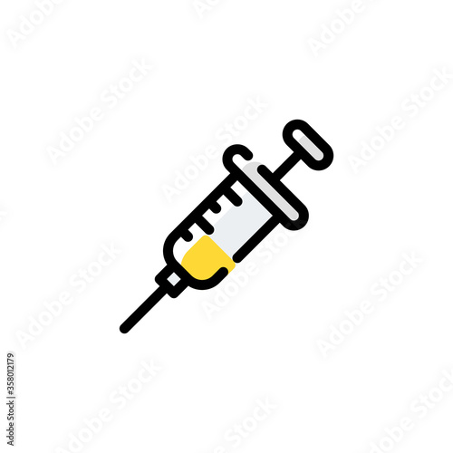 syringe icon in filled line style. vector illustration for graphic design  website  UI isolated on white background. EPS 10