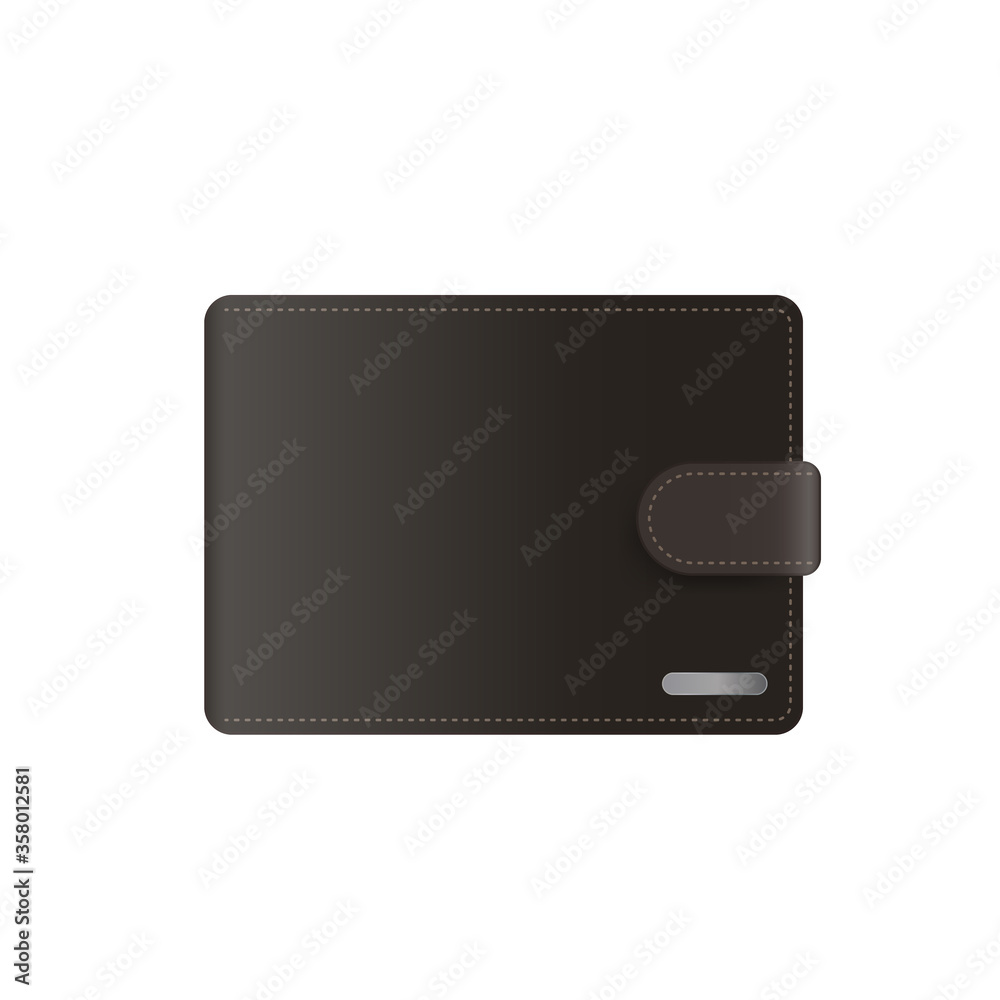 Brown wallet vector. Male wallet isolated on a white background. Brown wallet vector. Male wallet isolated on a white background.