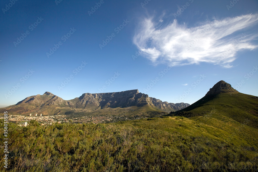 Famous Table Mountain above Cape Town