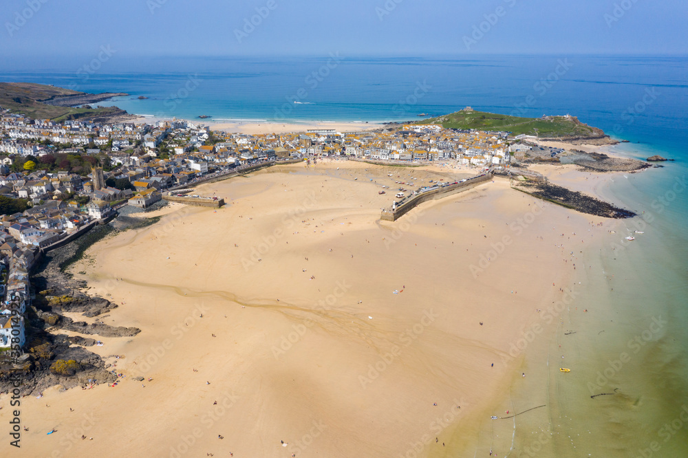 Aerial photograph of St Ives, Cornwall, England Aerial photograph of St Ives, Cornwall, England