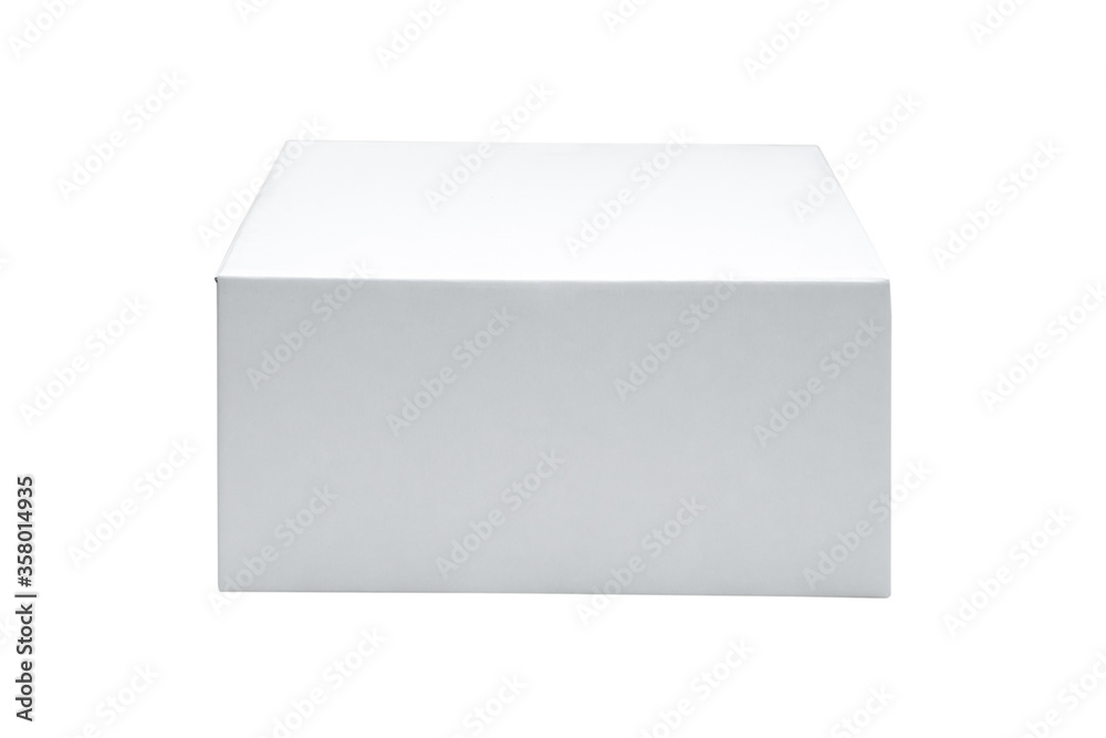 Blank gift box isolated on white background. Empty cardboard. Blank mock up with cut out. Blank gift box isolated on white background. Empty cardboard. Blank mock up with cut out.