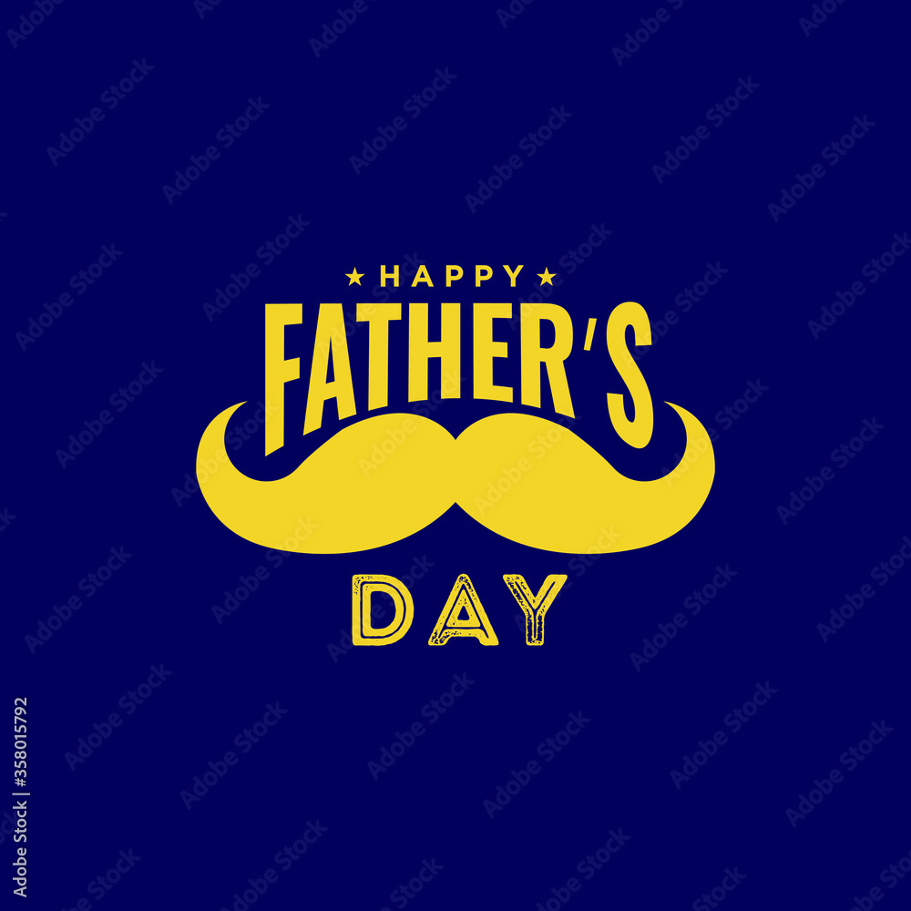 Yellow color Happy Father's Day poster design. Vector Illustrator Stock ...