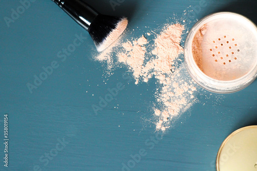 Φωτογραφία women makeup on blue background