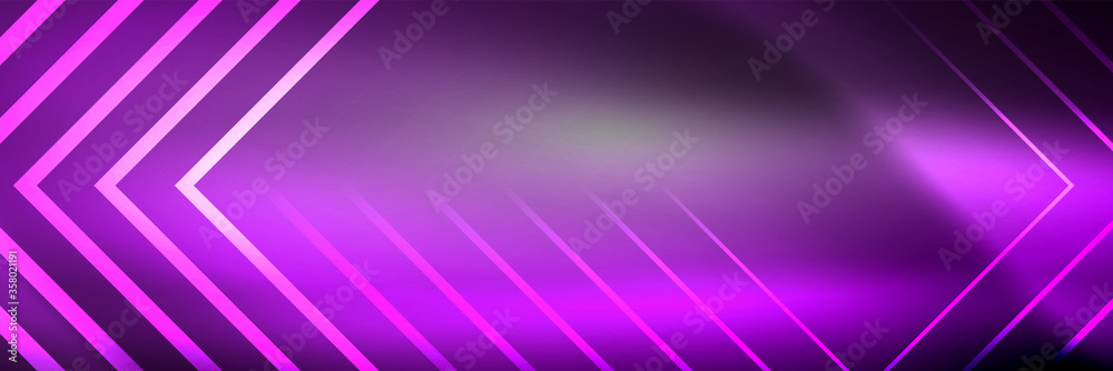 Shiny neon glowing techno lines, hi-tech futuristic abstract background template with square shapes Shiny neon glowing techno lines, hi-tech futuristic abstract background template with square shapes